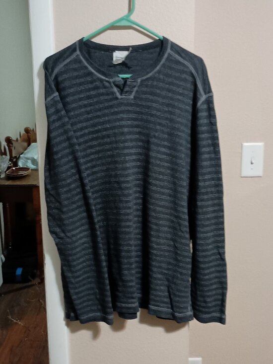 Tommy Bahama Reversible Men's Long Sleeve Knit Pullover Shirt Size Large Gray - Picture 1 of 11